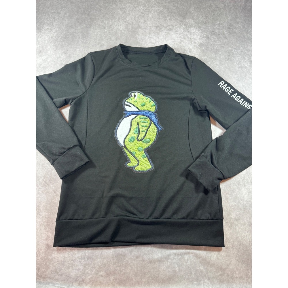 Rage Against The Machine Portland Frog Sweatshirt‎ Black Long Sleeve Medium